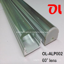 Profilé en aluminium à LED avec angle de faisceau de 60 degrés (ALP002)